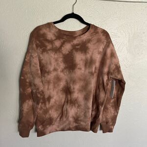 Lacausa Anthropologie Women's Sweatshirt Tie Dye Crew Neck Oversized Sz S NWT